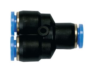 Trójnik pneumatyczny wtykowy typu Y do węża fi 12 mm, tworzywo sztuczne