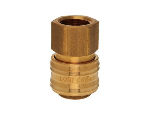 Szybkozłącze pneumatyczne Ludecke DN7,2 typ 26, G 3/8 GW, gniazdo szybkozłącza, mosiądz