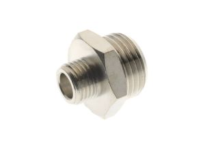 Nypel gwintowany redukcyjny G 1/4 GZ - G 3/8 GZ redukcja nyplowa, mosiądz niklowany