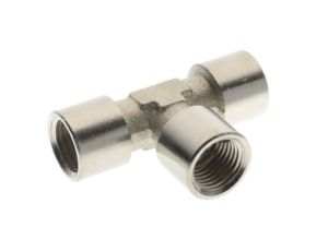 Trójnik gwintowany typu T WWW, 3 x G 1/8 GW, mosiądz niklowany