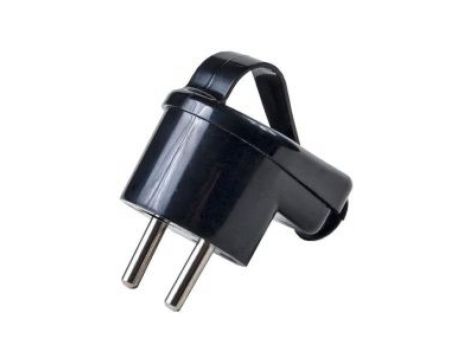 Wtyczka kątowa z/u 16A 250V z uchem rozbieralna czarna WT-16Z/CZARNY