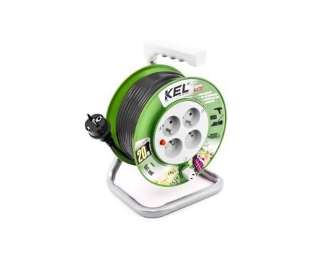 Przedłużacz bębnowy STANDARD LINE 20m H05VV-F 3x1 4xGS /+ termik/ 10A czarny