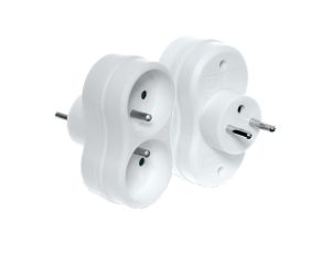 Rozgałeźnik wtyczkowy 2-gniazda z/u biały R-270P