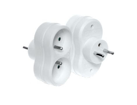 Rozgałeźnik wtyczkowy 2-gniazda z/u biały R-270P
