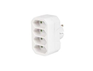 Rozgałęźnik wtyczkowy 4-gniazda b/u Euro R-4