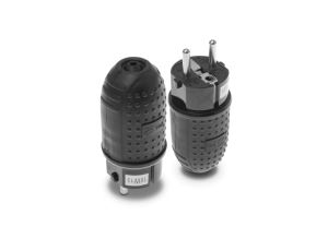 Wtyczka prosta 10/16A z/u 230V UNI-SCHUKO IP44 czarna WT-60H