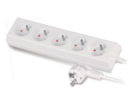 Przedłużacz 5-gniazd z/u 10A 5m /OMY 3x1/ biały PS-570