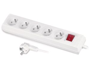 Przedłużacz z wyłącznikiem 5-gniazd z/u 10A 5m /OMY 3x1/ biały PS-570WS