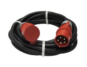 Przedłużacz budowlany siłowy elCORD CEE 32A 400V IP44 20m H07RN-F 5G6 z wtyczką i gniazdem CEE 32A-5P IP44 30356200