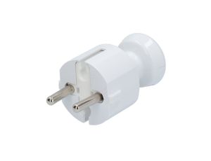 Wtyczka prosta b/u 16A 2P 250V biała WT-4