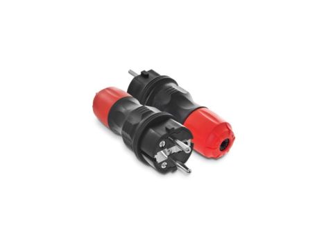 Wtyczka prosta 16A 2P+Z 250V IP54 czarny/czerwony WT-54 W-97977