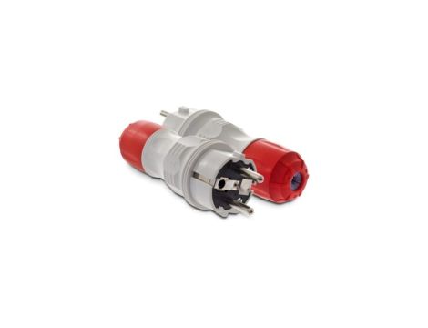 Wtyczka prosta 16A 2P+Z 250V IP54 szary/czerwony WT-54 W-98000