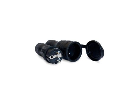 Zestaw EXTREM wtyczka + gniazdo 16A 2P+Z 250V IP54 czarny ZWG-54