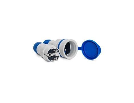 Zestaw EXTREM wtyczka + gniazdo 16A 2P+Z 250V IP54 szary/niebieski ZWG-54