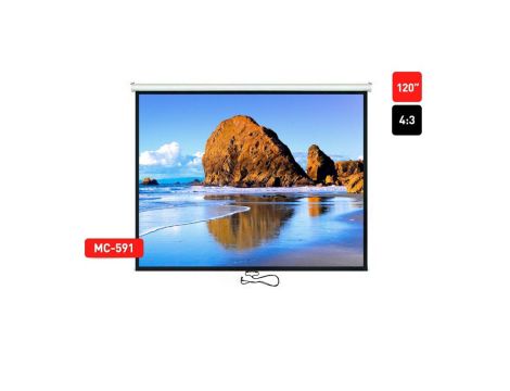 Ekran projekcyjny 120 4:3 240x180 biały matowy ściana lub sufit Maclean MC-591