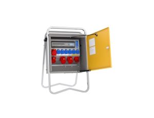 Rozdzielnica budowlana elBOX-S LW32-002206 IP44 wtyk CEE 32A-5P gn: 6xGK 230V 16A 2xCEE 16A 2xCEE 32A RCCB licznik 71306110