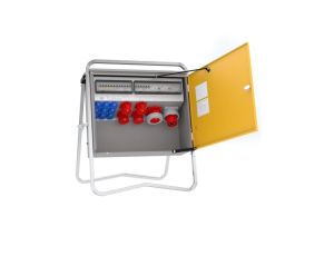 Rozdzielnica budowlana elBOX-M W63-012209 IP44 wtyk CEE 63A-5P gn: 9xGK 230V 16A 2xCEE 16A 2xCEE 32A 1x63A 2xRCCB 77427010