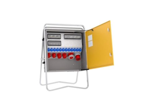 Rozdzielnica budowlana elBOX-XL W125-01220C IP44 wtyk CEE 125A-5P gn: 12xGK 230V 16A 2x16A 2x32A 1x63A 6xRCCB