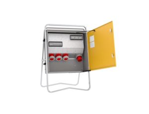 Rozdzielnica budowlana elBOX-XL W125-030000 IP44 wtyk CEE 125A-5P gn: 3xCEE 63A 3xRCCB 10kA 75516010
