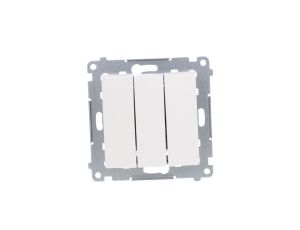 Simon 54 Premium Przycisk potrójny (moduł) 10AX, 250V~, szybkozłącza, biały DP31.01/11