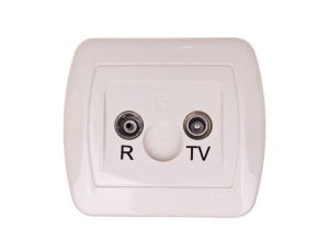 Simon Akord Gniazdo antenowe R/TV przelotowe beżowe AA10/12