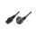 Kabel połączeniowy zasilający 3x1 Schuko kątowy/IEC C13 prosty M/Ż czarny IEC-EL182S /2m/