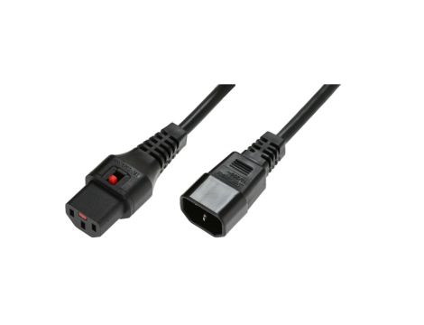 Kabel przedłużający zasilający 3x1 IEC C14/IEC C13 prosty M/Ż czarny IEC-PC1022 /3m/
