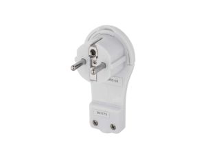 Wtyczka kątowa ultra płaska 16A 2P+Z 250V z uchwytem biała P0066