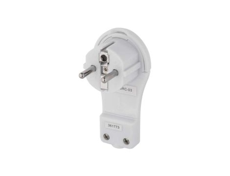 Wtyczka kątowa ultra płaska 16A 2P+Z 250V z uchwytem biała P0066