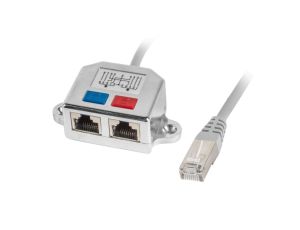 Adapter - rozdzielacz LAN RJ45 - 2xRJ45 FTP /2 urządzenia na 1 kablu/ AD-0026-S