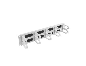Organizer kabli 19 2U z 5 uchwytami typ B + panel szczotkowany szary AK-1204-S