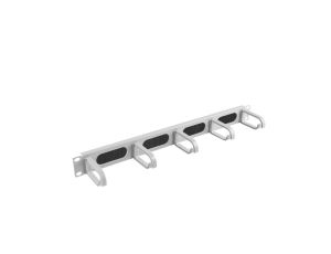 Organizer kabli 19 1U z 5 uchwytami typ B + panel szczotkowany szary AK-1203-S