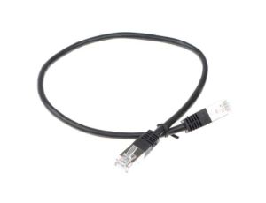 Kabel kategorii 6, Czarny, Wtyk RJ45/męski RJ45dł.: 500mm, mat. koszulki: PVC