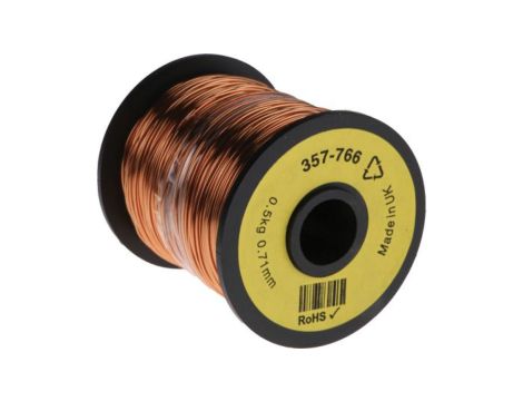 Przewód miedziany, Jednordzeniowy, 21 AWG, 0,4 mm, dł.: 120m, Maksymalnie +155C