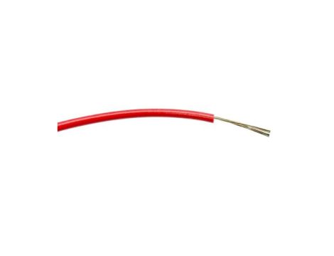 Przewód jednożyłowy linkowy, 0,2 mm, 7/0,2 mm, 24 AWG, PVC, 1 kV AC, Czerwony, dł. 100m, RS PRO