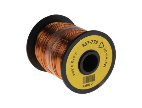 Przewód miedziany, Jednordzeniowy, 20 AWG, 0,52 mm, dł.: 100m, Maksymalnie +155C