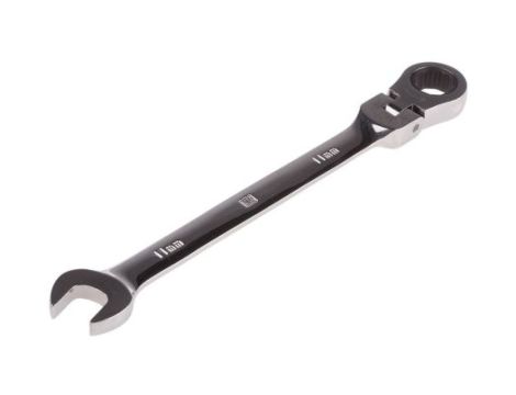 Uniwersalny klucz zapadkowy, roz. 11 mm, dł. 168 mm, materiał: Stal chromowo-wanadowa, RS PRO