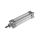 Siłownik profilowy, dwustronnego działania, CDEM Ø 32mm, skok 100mm, z amortyzacją elastyczną, RS PRO