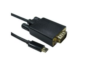 Kabel adaptera, 1080p, do wyświetlaczy: 1, USB C, USB 3.1, VGA