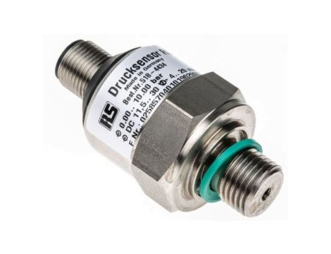 Przetwornik ciśnienia Złącze M12 gazu i cieczy z wskaźnikiem 0 → 10bar, Analogowa, 10→ 30 V DC, IP67 G1/4