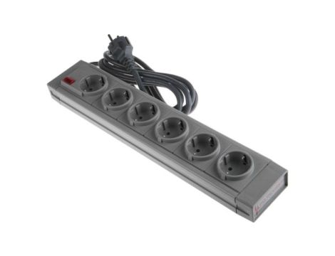 Przedłużacz 6-gniazd 230 V AC CEE 7/7 Schuko/ Typ F 2m 374193