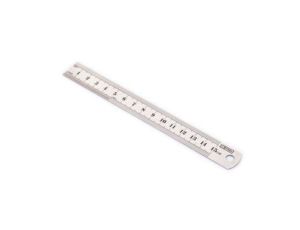 Linijka, Jednostki metryczne, 15cm, Stal nierdzewna
