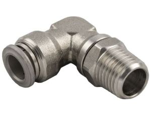 Obrotowa złączka pośrednia kolankowa gwint R 1/4 męskie, Wciskane 8 mm RS PRO Tak Tak