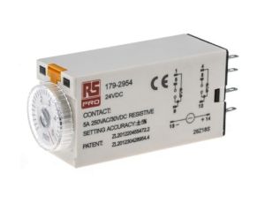 Przekaźnik czasowy zwłoczny jednofunkcyjny 0.2 → 5min DPDT 2-stykowy DPDT 24V dc