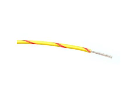 Przewód jednożyłowy linkowy, 0,5 mm, 16/0,2 mm, 20 AWG, PVC, 1 kV AC, Czerwony/Żółty, dł. 100m, RS PRO