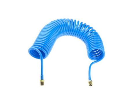 Przewód pneumatyczny spiralny 4m Niebieski, PUR, Złącze BSP 1/4 cala męskie RS PRO