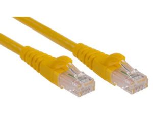 Kabel kategorii 6, Żółty, Wtyk RJ45/męski RJ45dł.: 5m, mat. koszulki: PVC