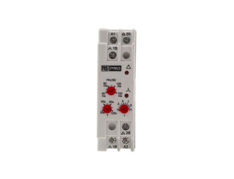 Timer Relay jednofunkcyjny 3 → 120s SPNO 2-stykowy SP 24 → 240V ac/dc