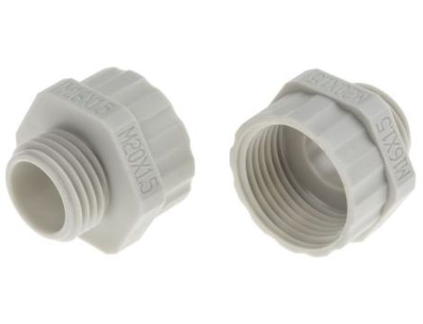 Adapter do dławnic kablowych, M16 → M20, materiał: Nylon 66, kolor: Szary, RS PRO