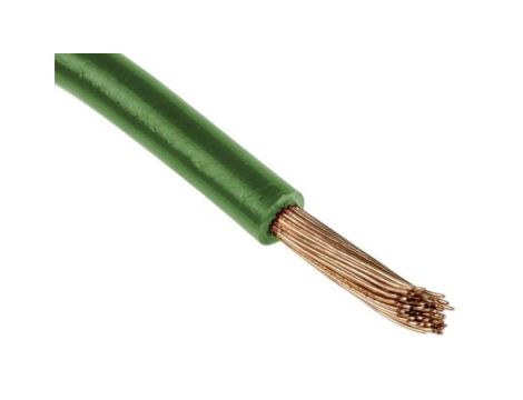 Przewód jednożyłowy linkowy, Przewód instalacyjny, 0,33 mm, 17/0,16 mm, 22 AWG, XLPE, 300 V, Zielony, dł. 100m, RS PRO